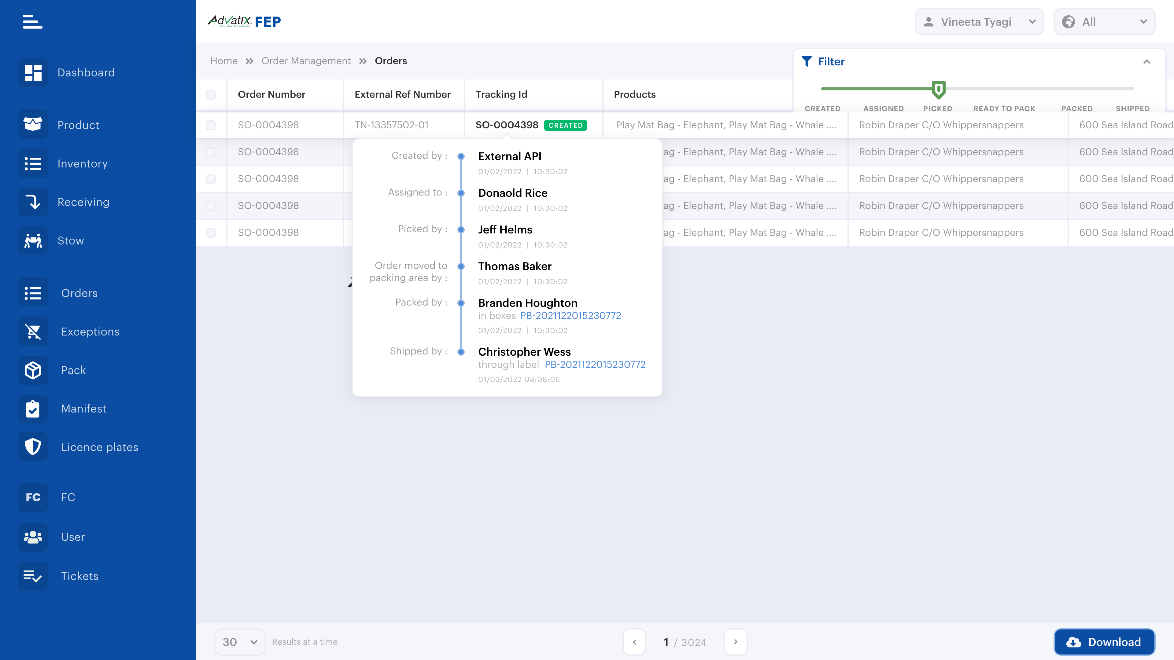 screenshot of Advatix Cloudsuite